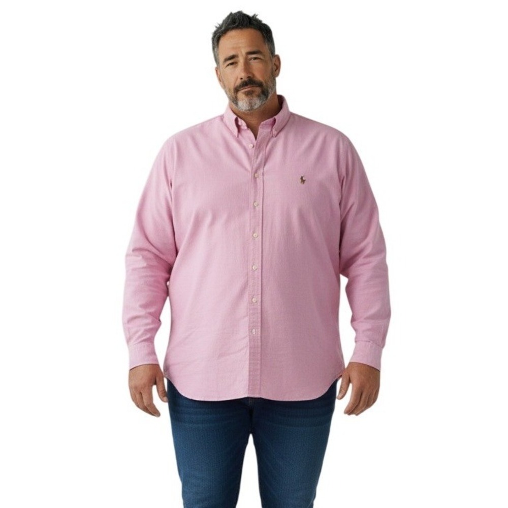 Polo Ralph Lauren Mens Size 19 Tall Classic Fit Pink‎ Oxford Shirt  Excellent